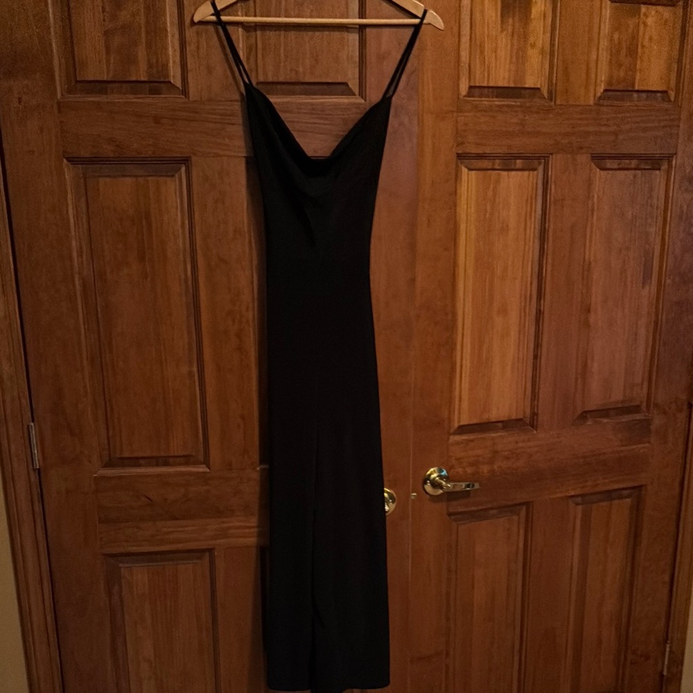 Urban Outfitters Black Midi Slip Dress Cowl Neck